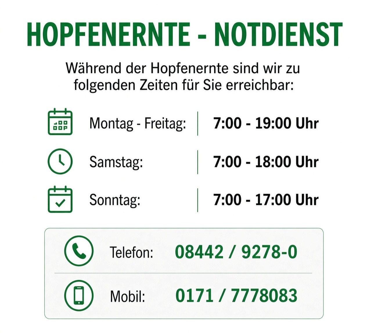 Hopfenernte-Notdienst